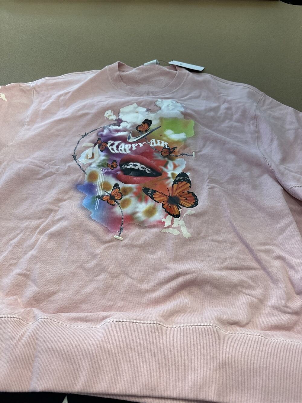 Nike Sportswear Sweater Men's 3XL Crewneck Happy Air Peach Pink DZ3049-630